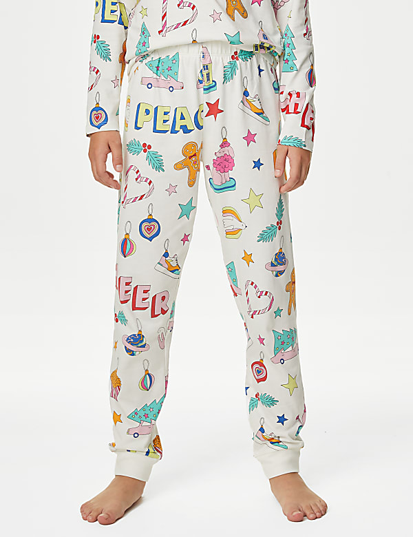 Piyama Katun Murni Motif Hiasan Natal (1-16 Thn) - ID