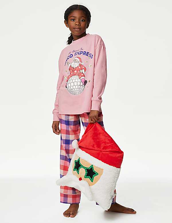 Christmas Santa Checked Pyjamas (6-16 Yrs)