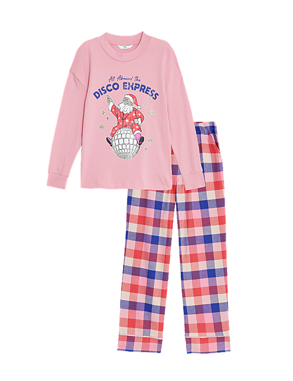 Christmas Santa Checked Pyjamas (6-16 Yrs)