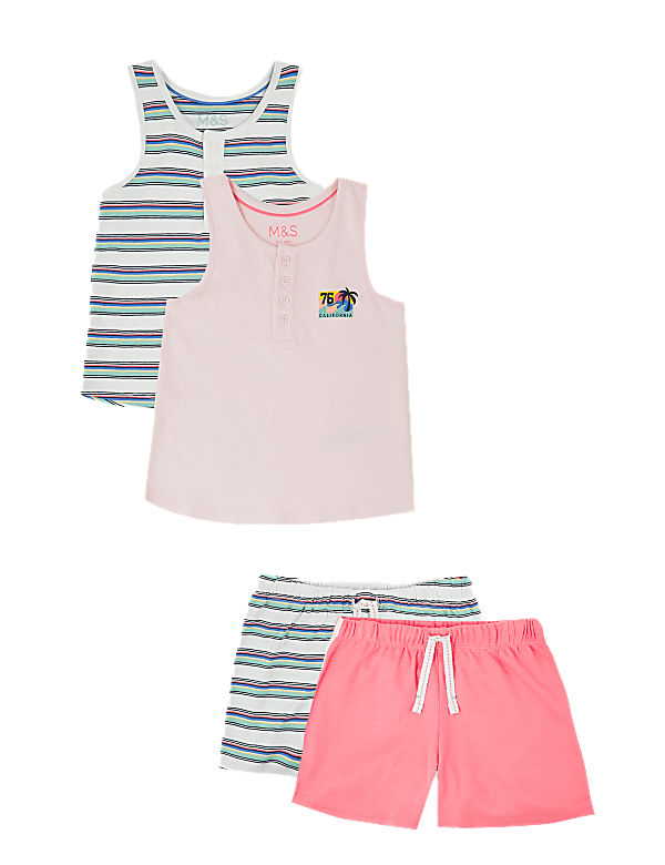 2pk Cotton Short Pyjama Sets (6-16 Yrs)