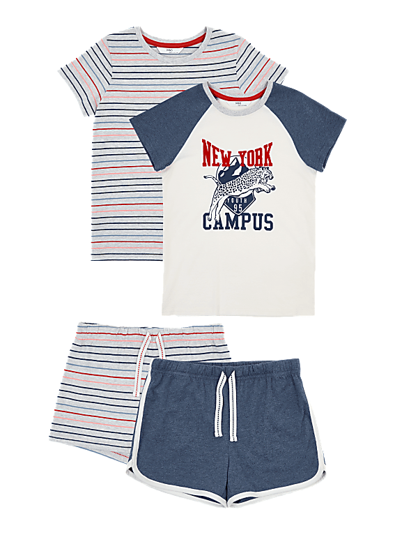 2 Pack Cotton Short Pyjama Sets (6-16 Yrs)