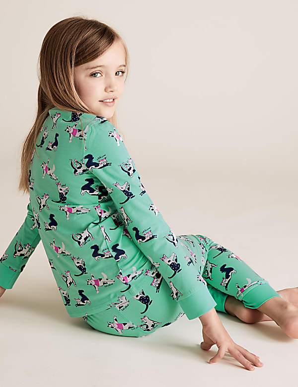 Cotton Cat Print Pyjamas (7-16 Yrs)