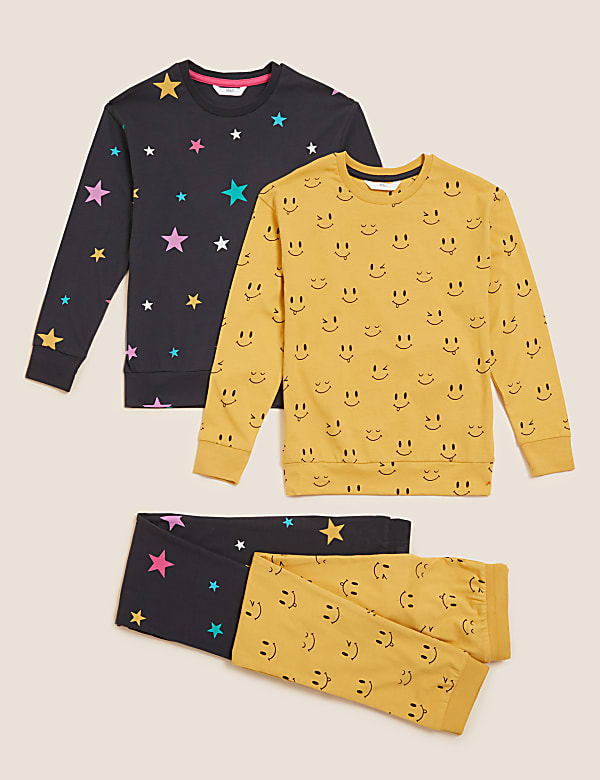 2pk Pure Cotton Printed Pyjama Set (6-16 Yrs)