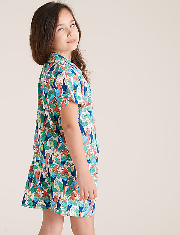 Cotton Parrot Print Short Pyjama Set