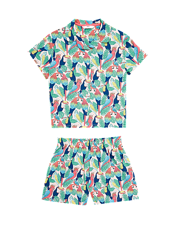Cotton Parrot Print Short Pyjama Set