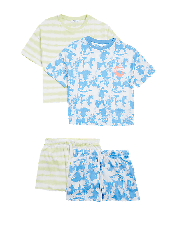 2pk Pure Cotton Tie Dye Short Pyjama Set (6-16 Yrs)