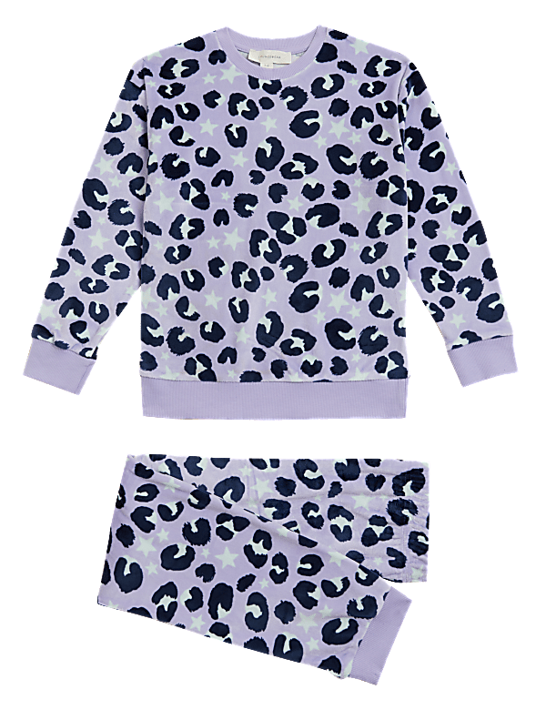 Velour Leopard Lounge Pyjama Set