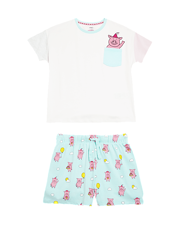 Pure Cotton Percy Pig&trade; Short Pyjamas (2-16 Yrs)