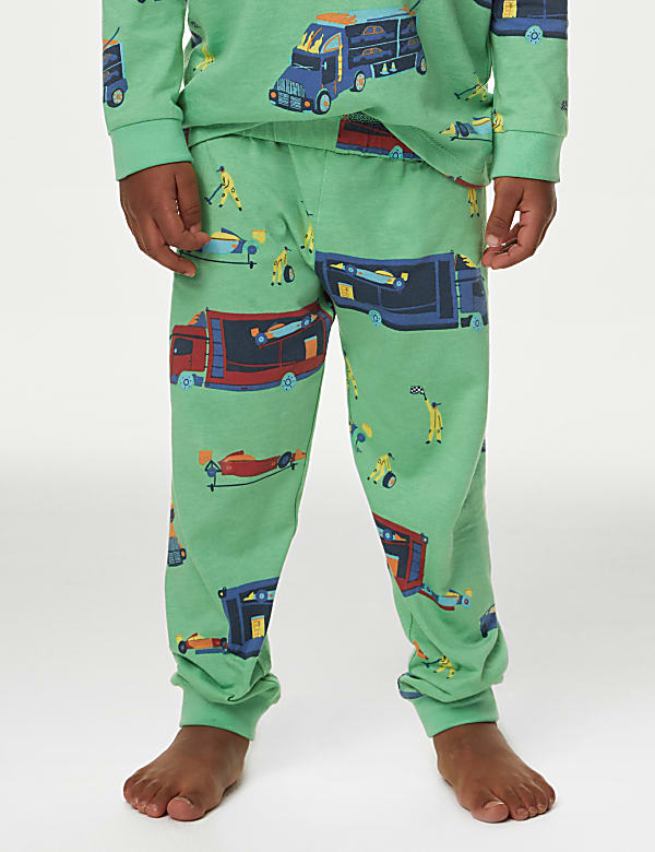 Pure Cotton Transport Print Pyjamas (1-8 Yrs)