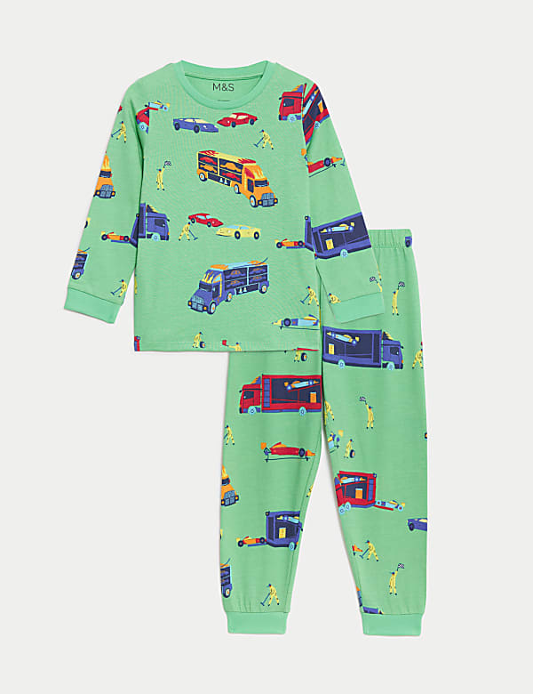 Pure Cotton Transport Print Pyjamas (1-8 Yrs) - NL