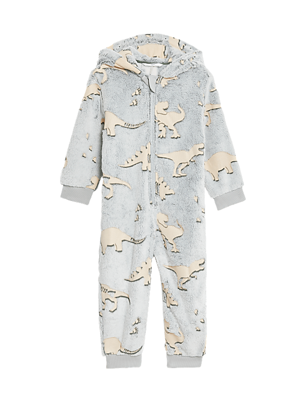 Fleece Glow In The Dark Dinosaur Onesie (1-7 Yrs)