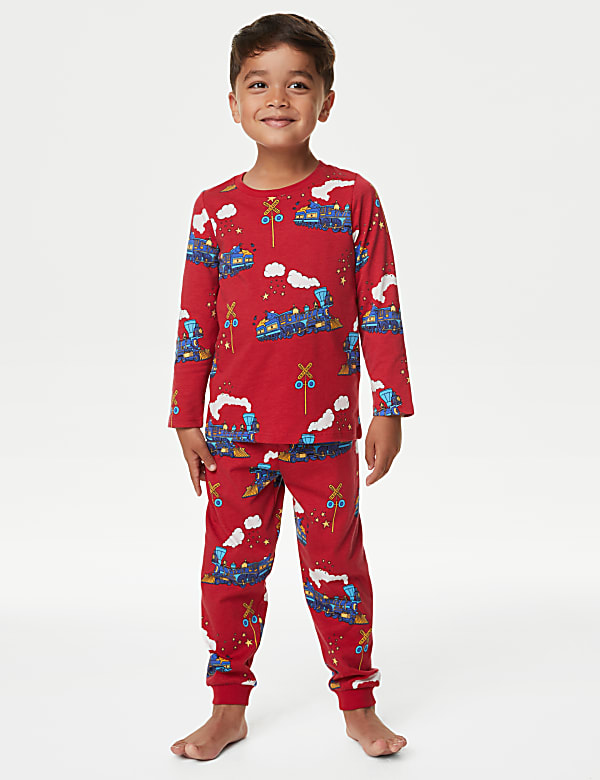 Pure Cotton Transport Pyjamas 1 8 yrs RED MIX Pyjamas M S JE