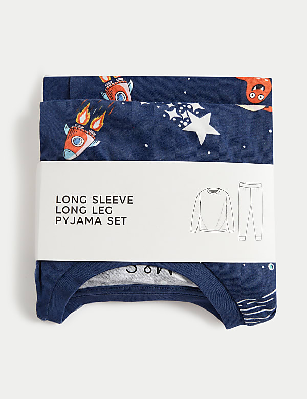 Pure Cotton Space Print Pyjamas (1-8 Yrs)