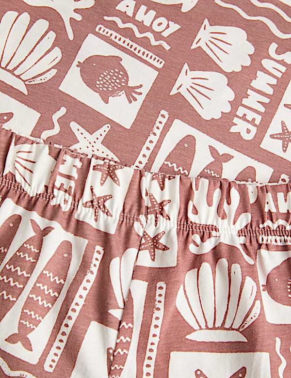 Kids Sealife Graphic Short Pyjamas (1-8 Yrs)