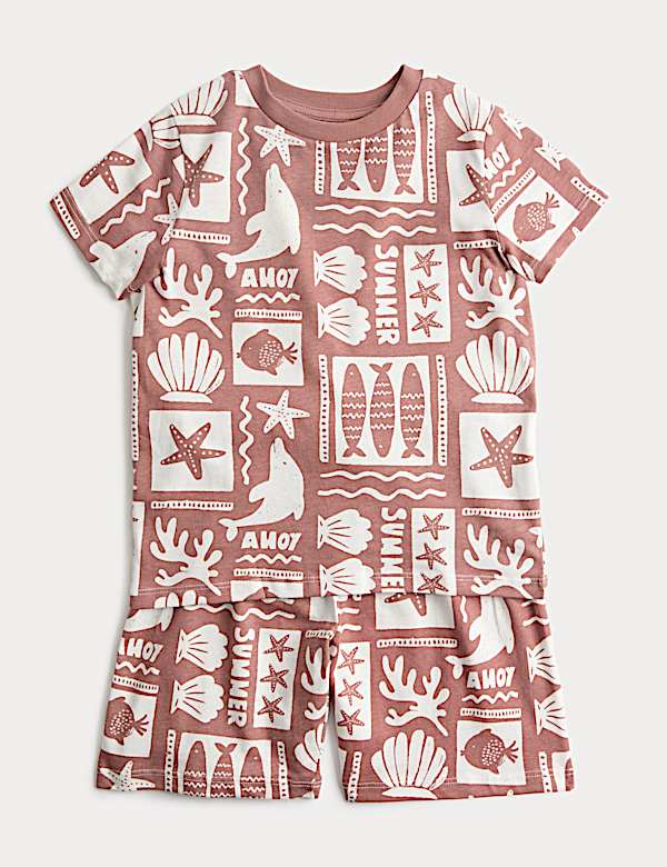 Kids Sealife Graphic Short Pyjamas (1-8 Yrs)