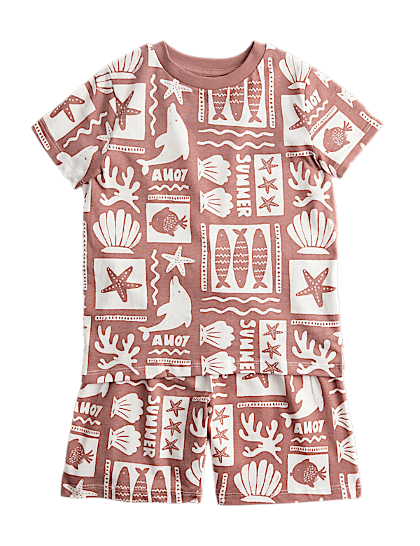 Kids Sealife Graphic Short Pyjamas (1-8 Yrs)