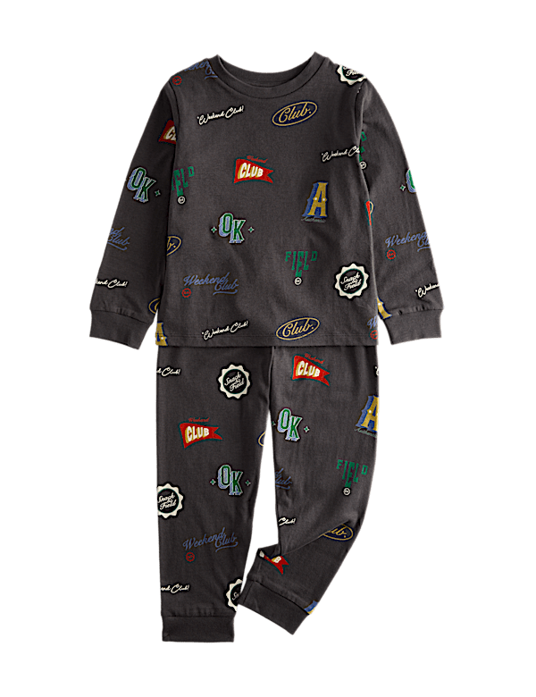 Pure Cotton Badge Pyjamas (1-16 Yrs)