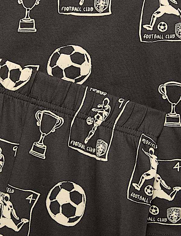 Pure Cotton Football Print Pyjama Set (1-16 Yrs)