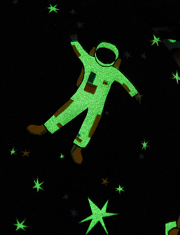 Pure Cotton Glow In The Dark Space Pyjamas (1-8 Yrs)
