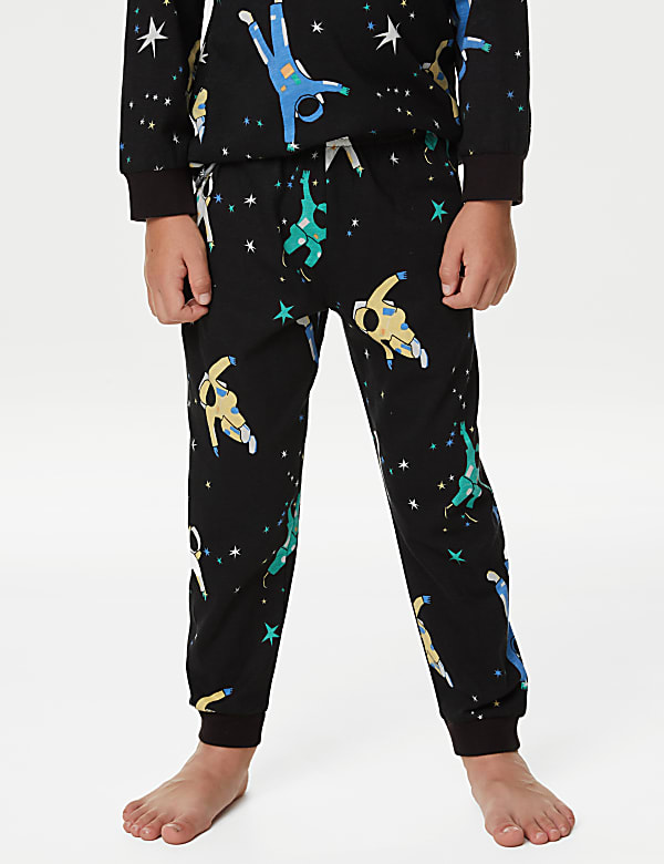 Buy Pure Cotton Glow In The Dark Space Pyjamas 1 8 Yrs at Marks Spencer