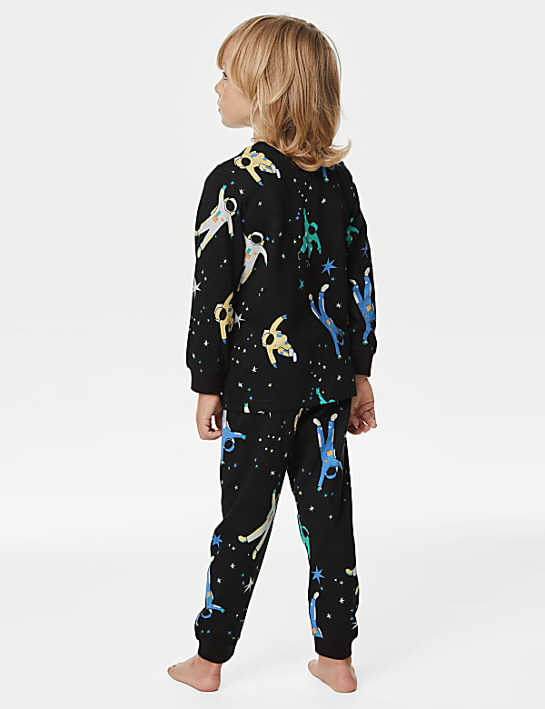 Pure Cotton Glow In The Dark Space Pyjamas (1-8 Yrs)