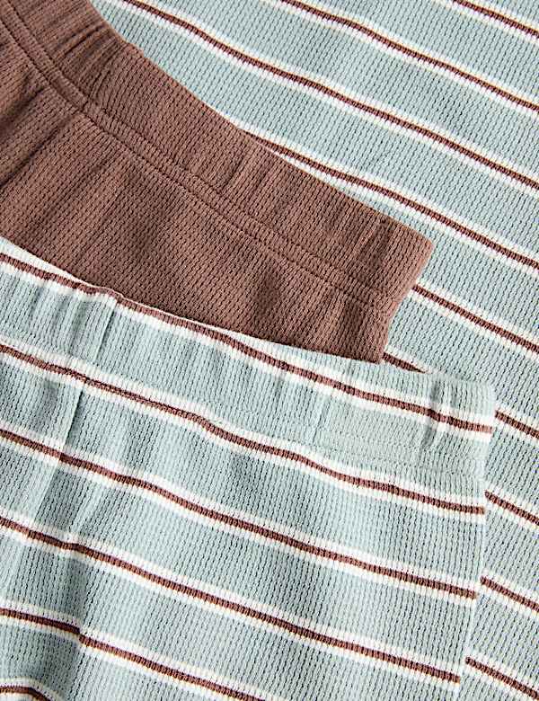 2 Pack Striped Waffle Pyjama Sets (1-8 Yrs)