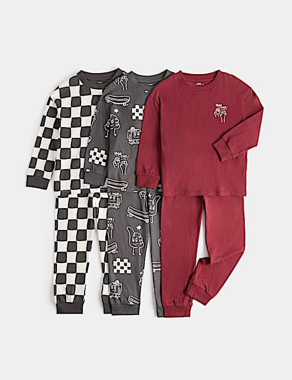 3 Pack Skateboard Graphic Pyjama Sets (1-16 Yrs)