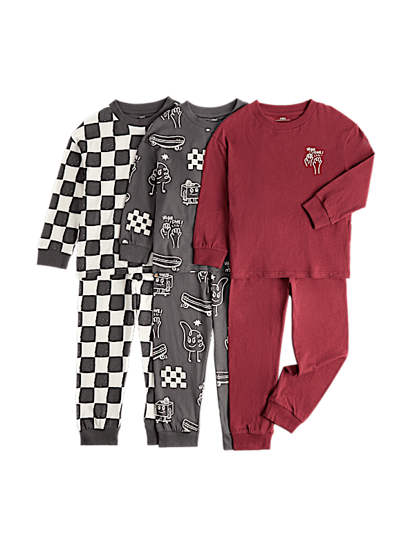 3 Pack Skateboard Graphic Pyjama Sets (1-16 Yrs)