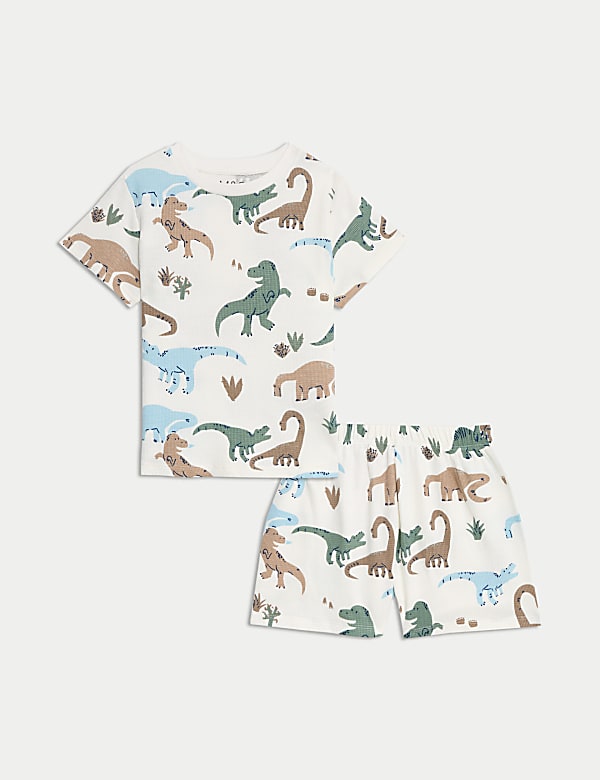 Piżama w dinozaury z dzianiny waflowej ze 100% bawełny (1&ndash;8 lat) - PL