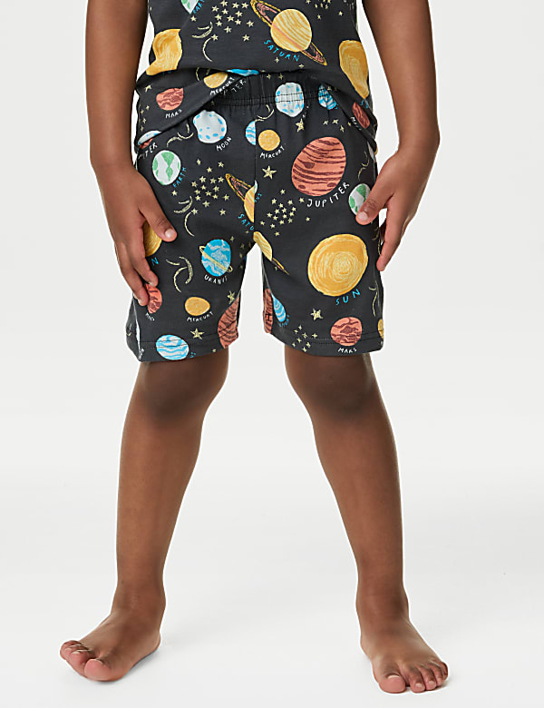 Pure Cotton Glow In The Dark Space Pyjamas (1-8 Yrs)