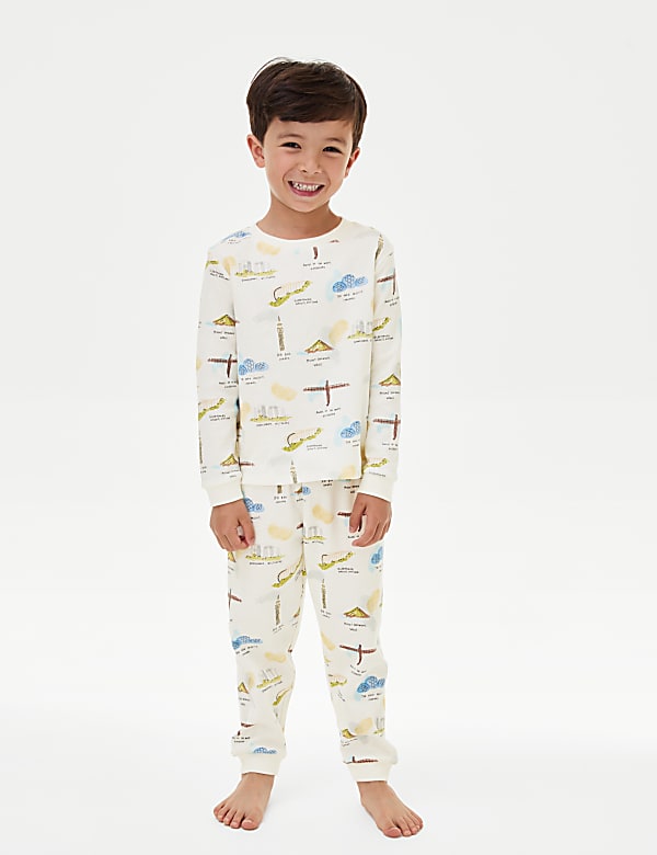 Waffle Landmark Print Pyjamas (1-8 Yrs) - BG