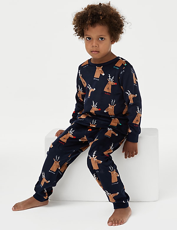 Buy Velour Reindeer Pyjamas 1 8 Yrs at Marks Spencer