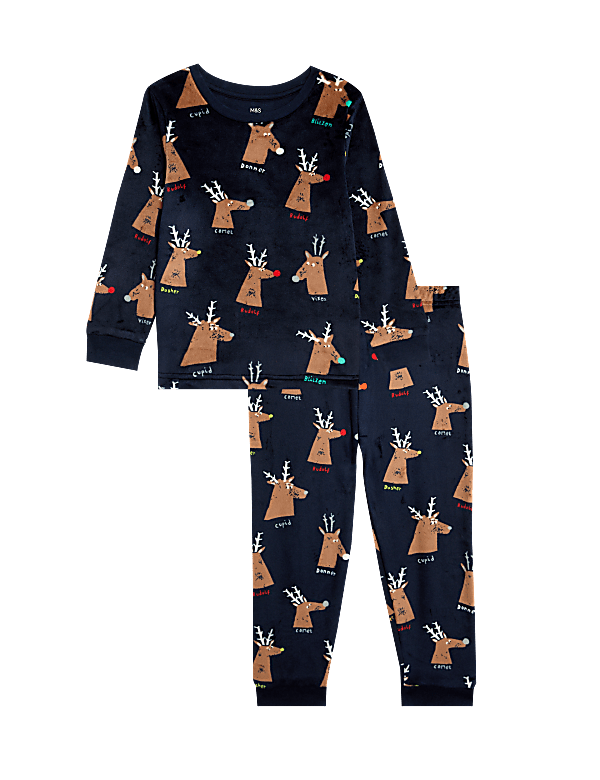 Velour Reindeer Pyjamas (1-8 Yrs)
