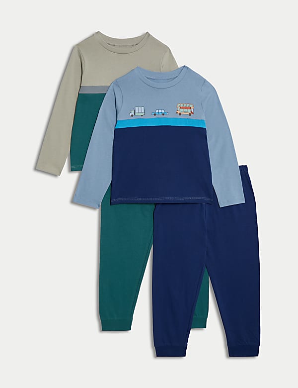 2pk Pure Cotton Transport Pyjama Sets (1-8 Yrs) - NO