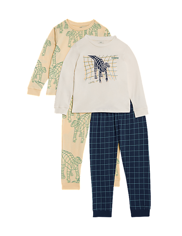 2pk Pure Cotton Dinosaur Pyjama Sets (1-8 Yrs)