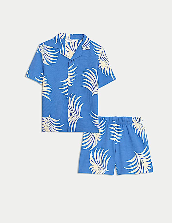 Cotton Rich Palm Print Pyjamas (1-16 Yrs) - CY