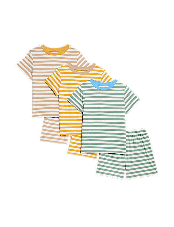 3pk Pure Cotton Striped Pyjama Sets (1-16 Yrs)