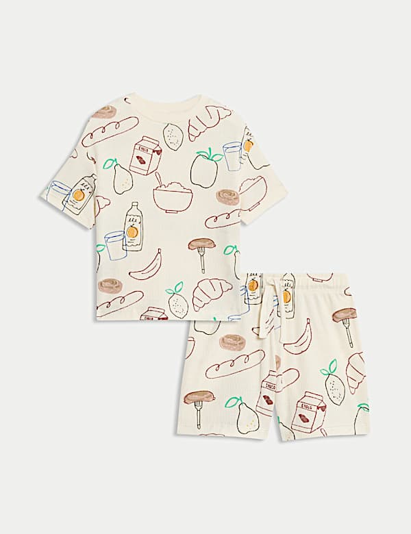 Cotton Blend Waffle Breakfast Pyjamas (1-16 Yrs)
