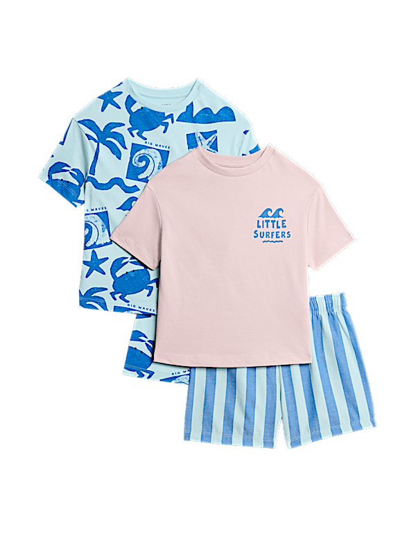 2pk Pure Cotton Graphic Woven Pyjama Sets (1-8 Yrs)