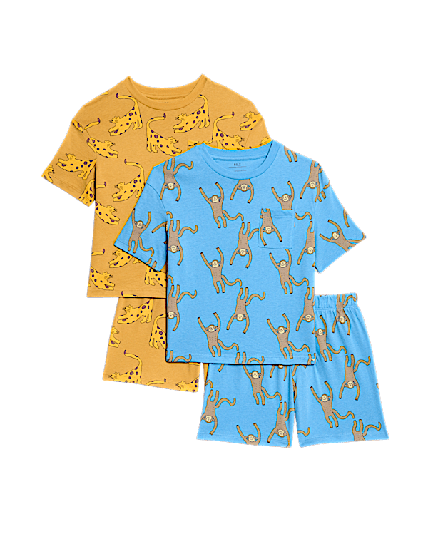 2pk Pure Cotton Animal Print Pyjama Sets (1-8 Yrs)