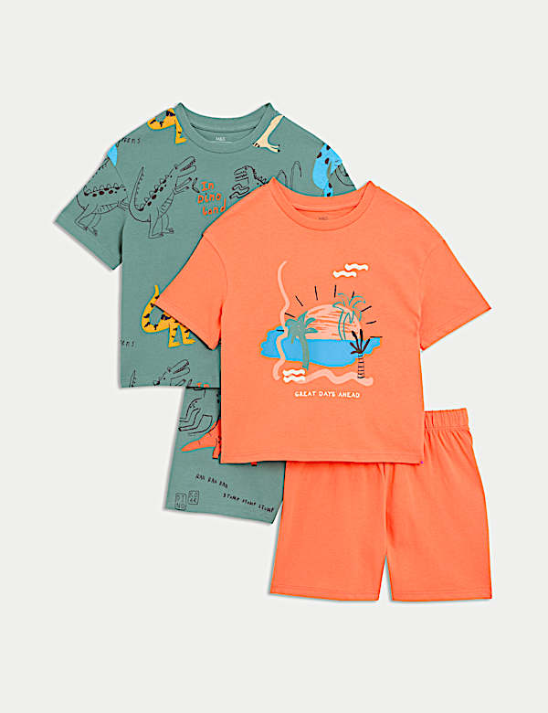 2pk Pure Cotton Dinosaur Pyjama Sets (1-8 Yrs) - HU