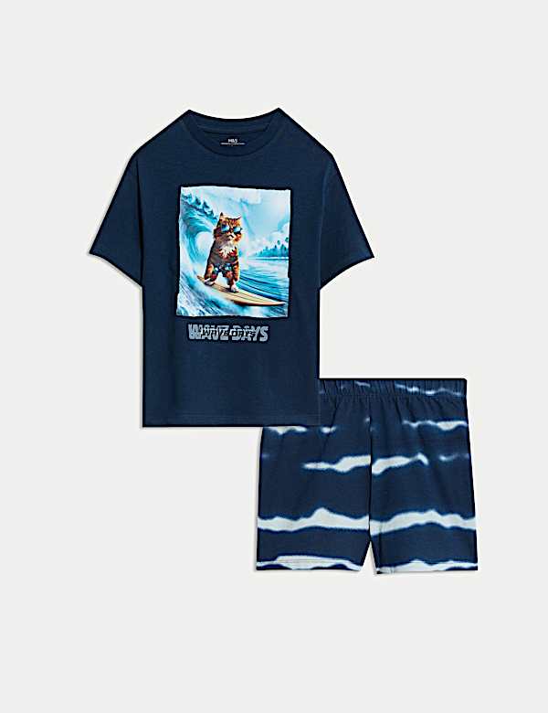 Pyjama 100&nbsp;% coton à motif chat surf (du 1&nbsp;au 16&nbsp;ans) - CH
