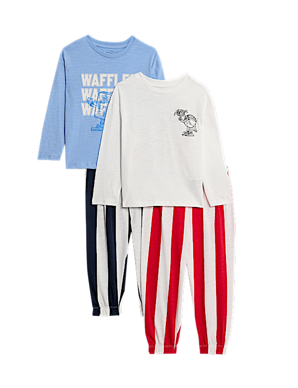 2pk Pure Cotton Graphic Pyjama Sets (1-8 Yrs)