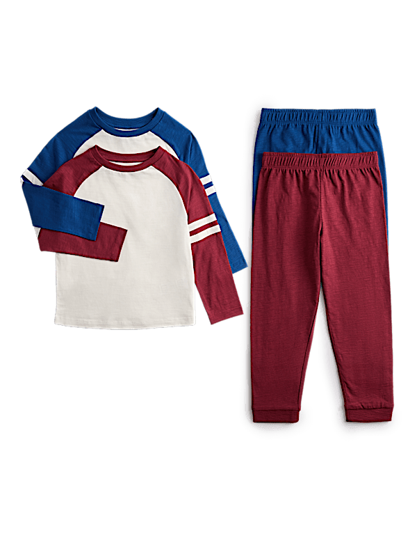 2pk Pure Cotton Raglan Pyjama Sets (1-16 Yrs)