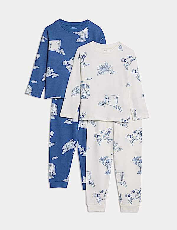 2pk Pure Cotton Blueberry Pyjama Sets (1-8 Yrs) - NO