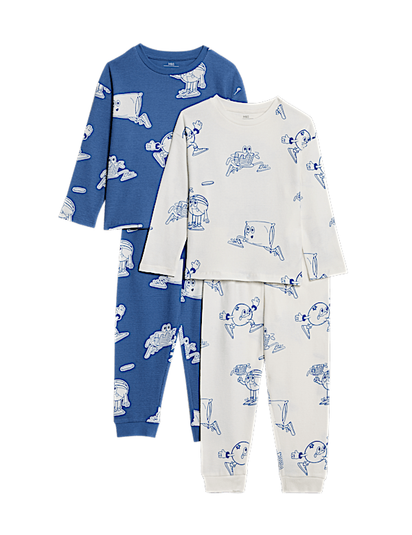 2pk Pure Cotton Blueberry Pyjama Sets (1-8 Yrs)