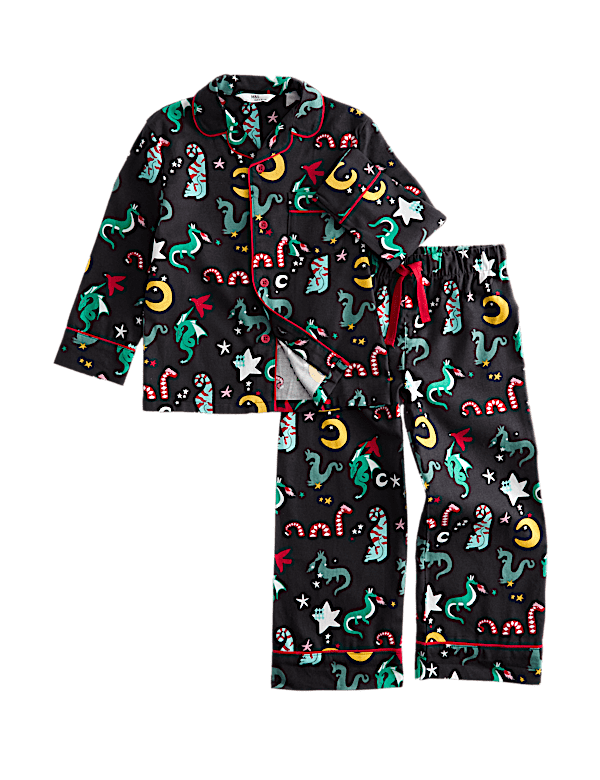Pure Cotton Dragon Print Pyjamas (0-10 Yrs)
