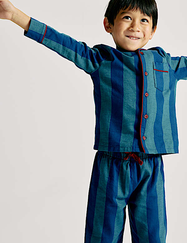 Pure Cotton Striped Pyjamas (12 Mths-10 Yrs) - JO