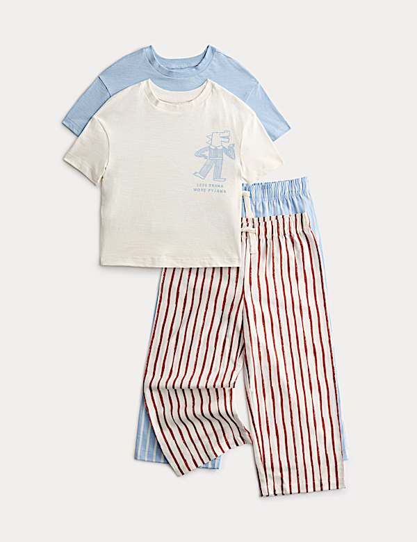2 Pack Cotton Rich Pyjama Sets (1-8 Yrs)