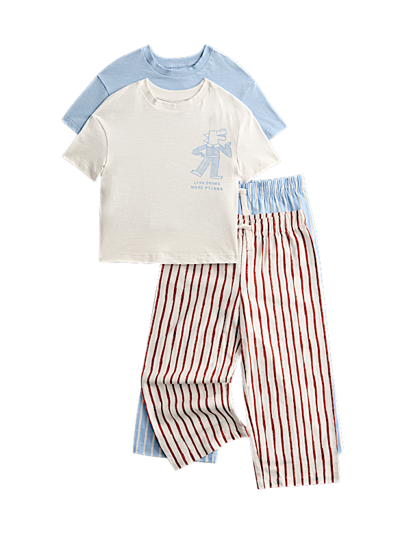 2 Pack Cotton Rich Pyjama Sets (1-8 Yrs)
